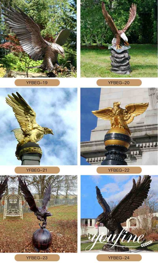 Life-size Bronze Eagle Statue Outdoor Garden Decor Factories Supplier BOKK-348 - Bronze Eagle Sculpture - 2