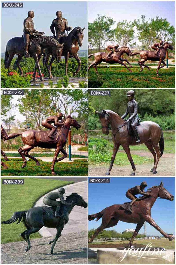 Group Antique Bronze Horse Sculptures Fountain Art for Sale BOK1-042 - Bronze Horse Statues - 6