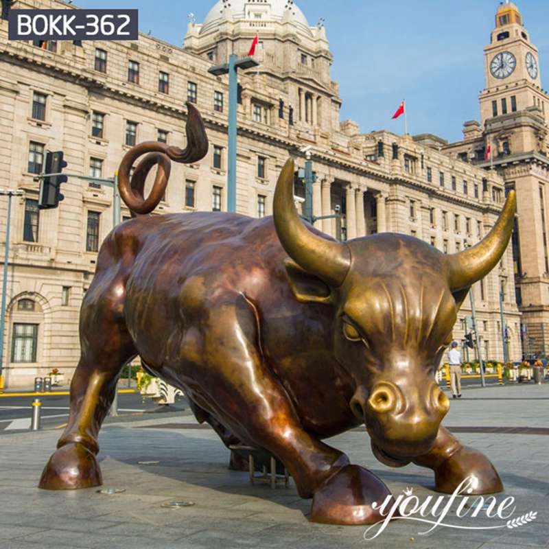 Large Modern Bronze Bull Sculpture Wall Street for Sale BOK1-045 - Bronze Bull Sculpture - 3