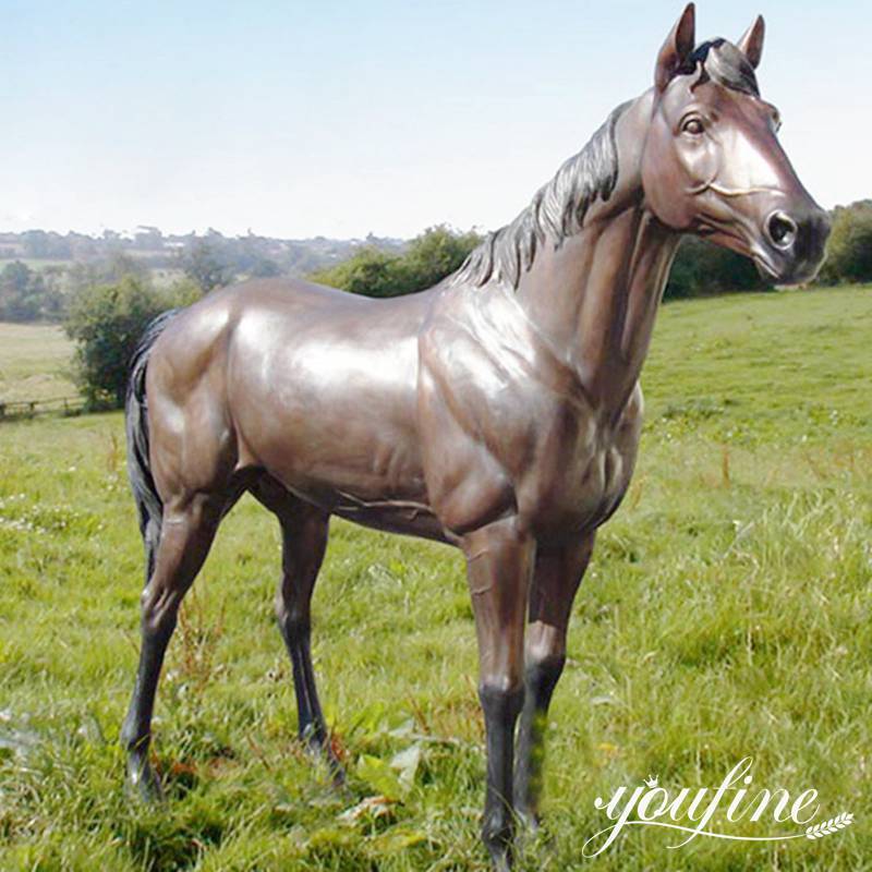 Bronze Life-size Horse Lawn Statue Outdoor Garden Decor for Sale BOK1-186 - Bronze Horse Statues - 4