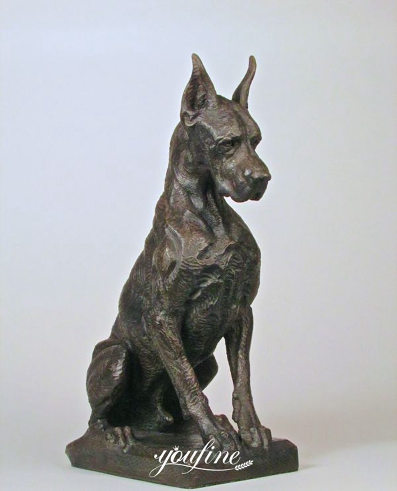 Life-size Great Dane Bronze Dog Statue for Sale BOK1-098 - Bronze Dog Sculpture - 1