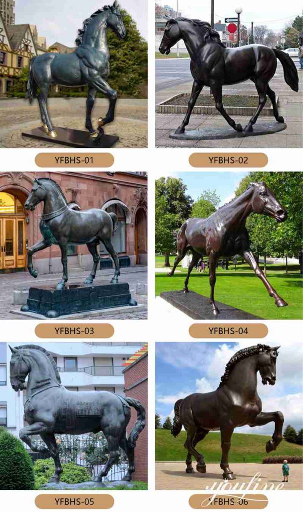 Bronze Life-size Horse Lawn Statue Outdoor Garden Decor for Sale BOK1-186 - Bronze Horse Statues - 1