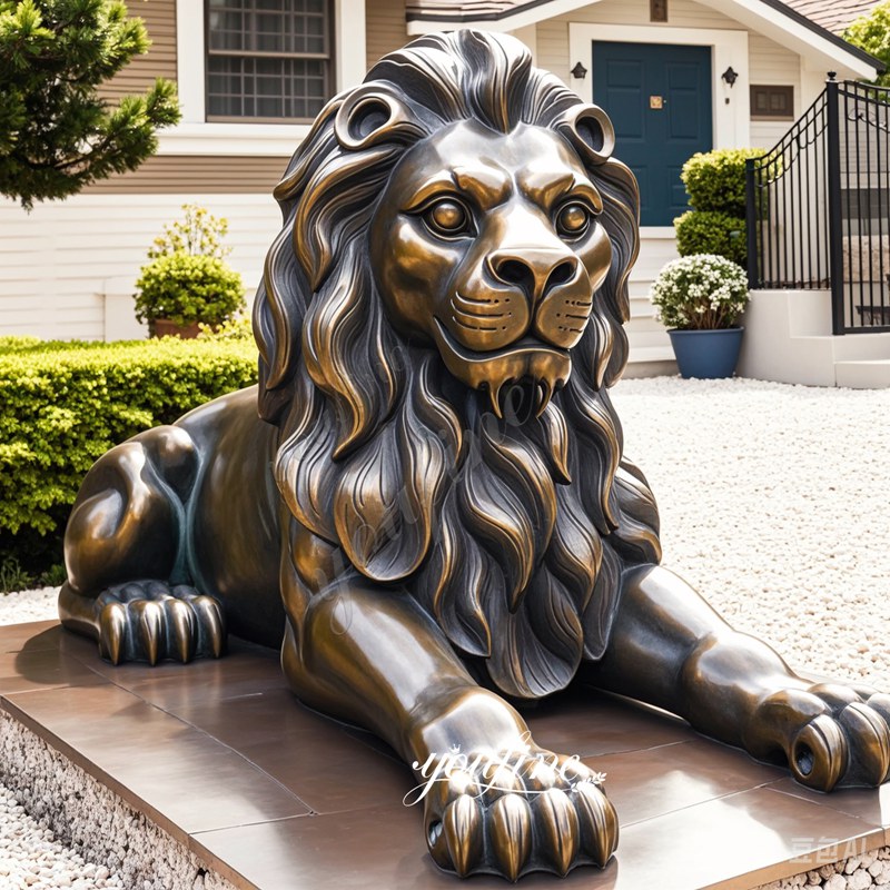 lion laying down statue