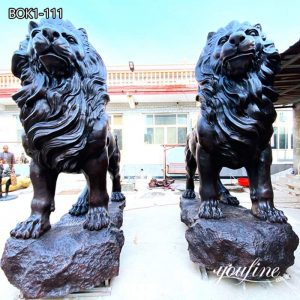 Bronze Large Lion Statues for Driveway Garden Decor Factory Supplier BOK1-111