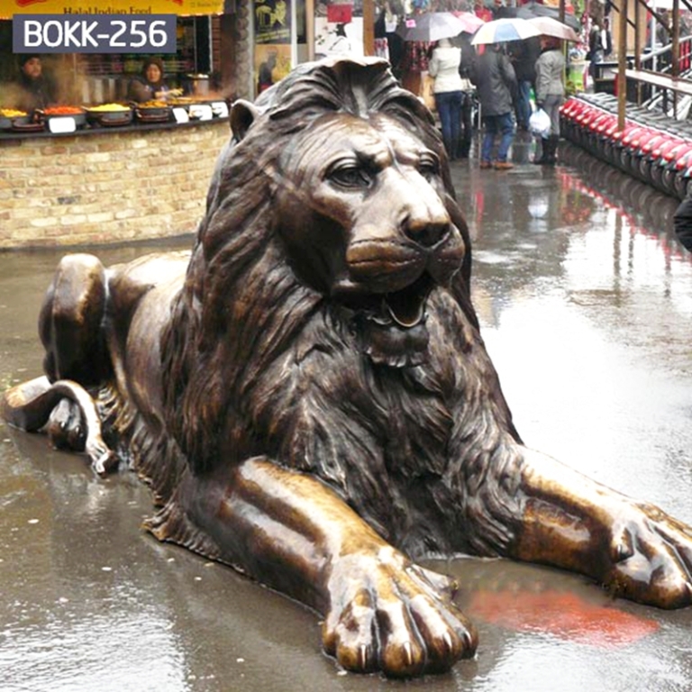 lying lion statue
