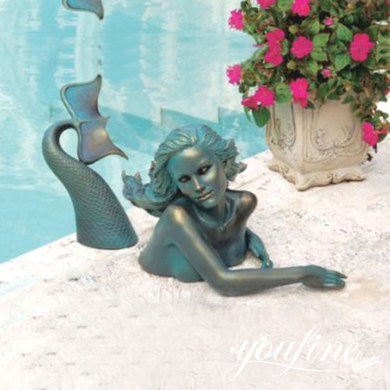 Bronze Mermaid Outdoor Pool Statues Garden Decor Factory Supplier BOKK-703 - Bronze Mermaid Sculpture - 2