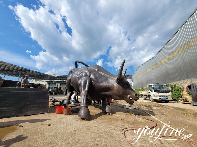 Large Modern Bronze Bull Sculpture Wall Street for Sale BOK1-045 - Bronze Bull Sculpture - 5