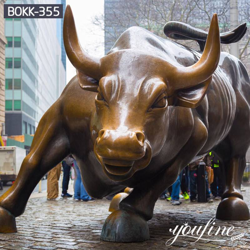 Large Modern Bronze Bull Sculpture Wall Street for Sale BOK1-045 - Bronze Bull Sculpture - 2