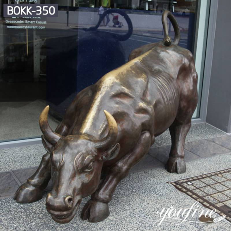 Large Modern Bronze Bull Sculpture Wall Street for Sale BOK1-045 - Bronze Bull Sculpture - 1