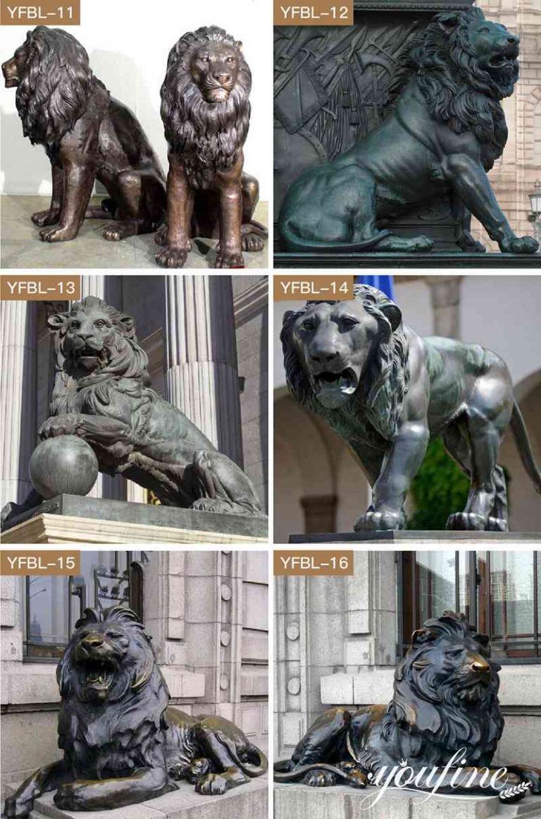 Bronze Large Lion Statues for Driveway YouFine Sculpture