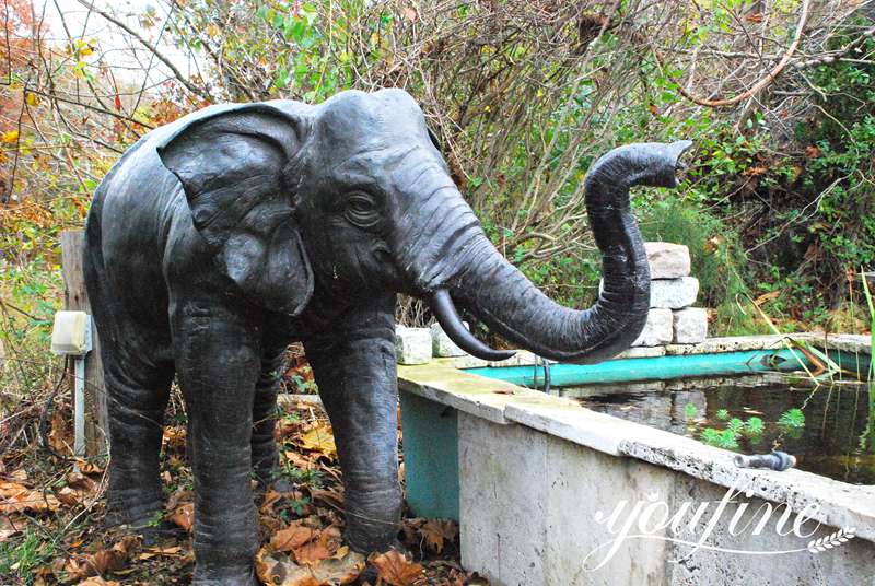 Life-size Bronze Outdoor Pool Elephant Water Fountain - YouFine News - 10