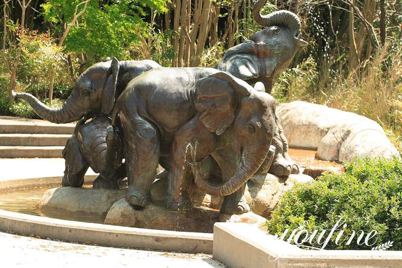 Life-size Bronze Outdoor Pool Elephant Water Fountain - YouFine News - 26