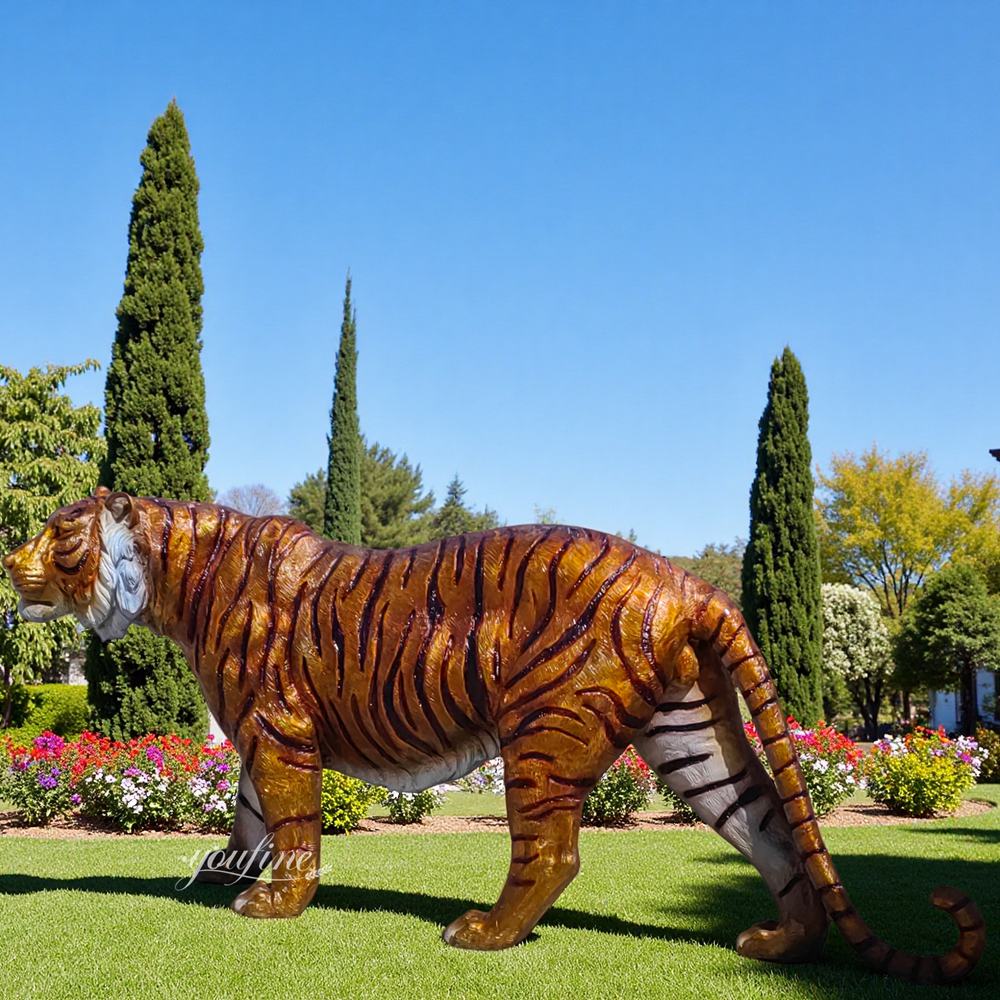 wildlife Outdoor Life-size bronze Tiger Statue