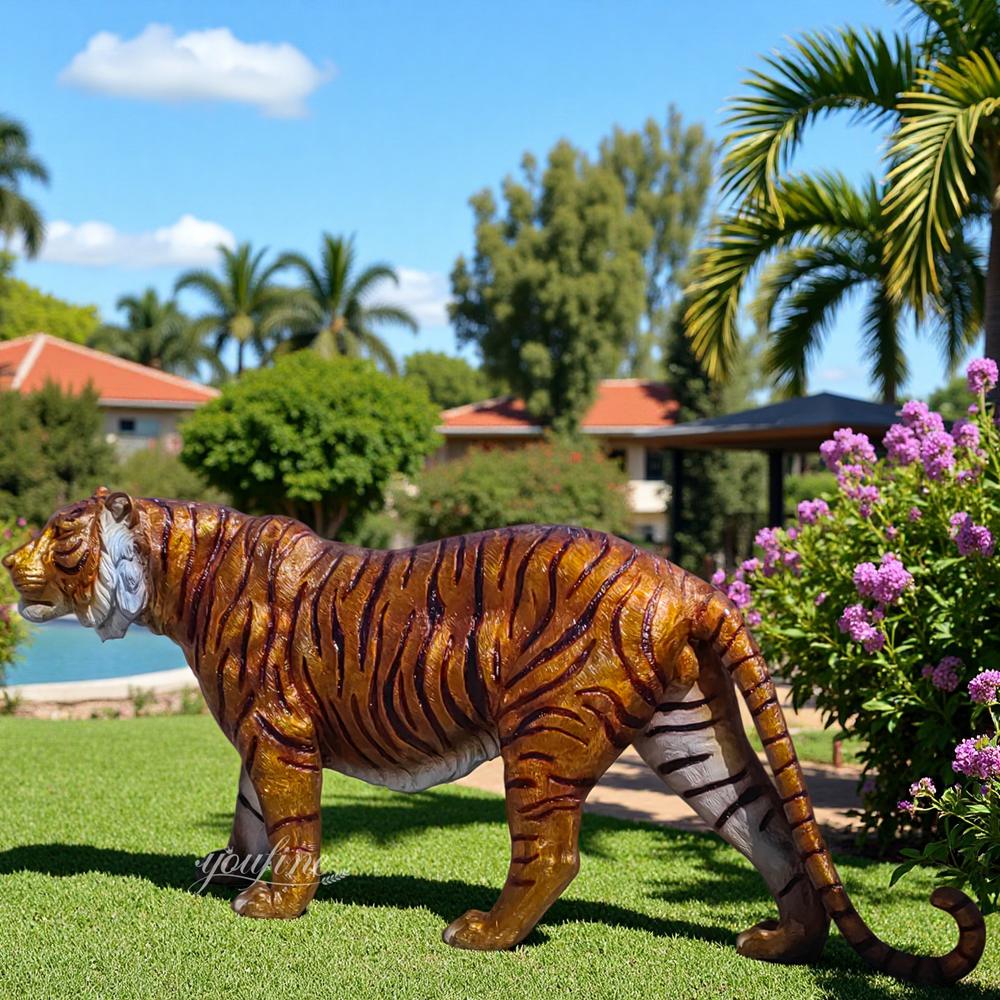 Bronze Outdoor Tiger Statue BOK1-185 - Bronze Tiger Statue - 2 wildlife Outdoor Walking Life-size bronze Tiger Statue