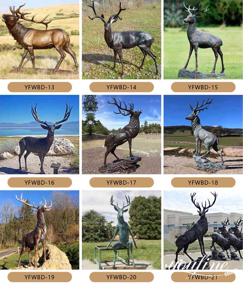 Bronze Animal Large Outdoor Deer Statue Factory Supplier BOK1-025 - Bronze Deer Sculpture - 4