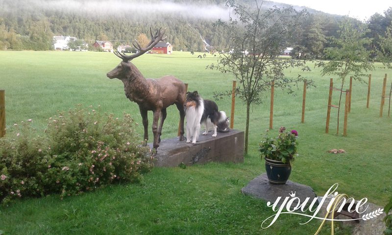 Casting Bronze Deer Garden Statue Animal Yard Decor Suppliers BOK1-027 - Bronze Deer Sculpture - 8