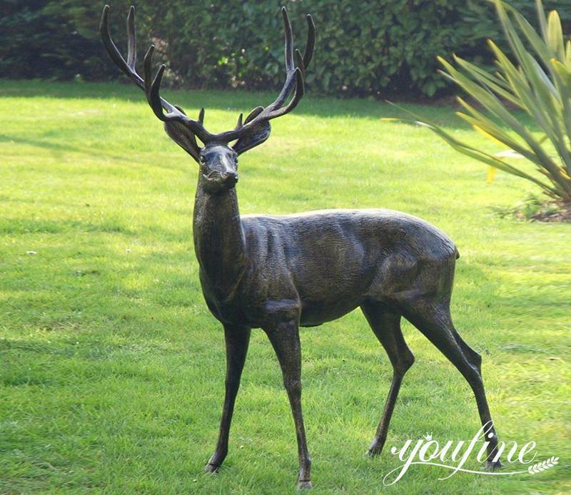 Casting Bronze Deer Garden Statue Animal Yard Decor Suppliers BOK1-027 - Bronze Deer Sculpture - 3