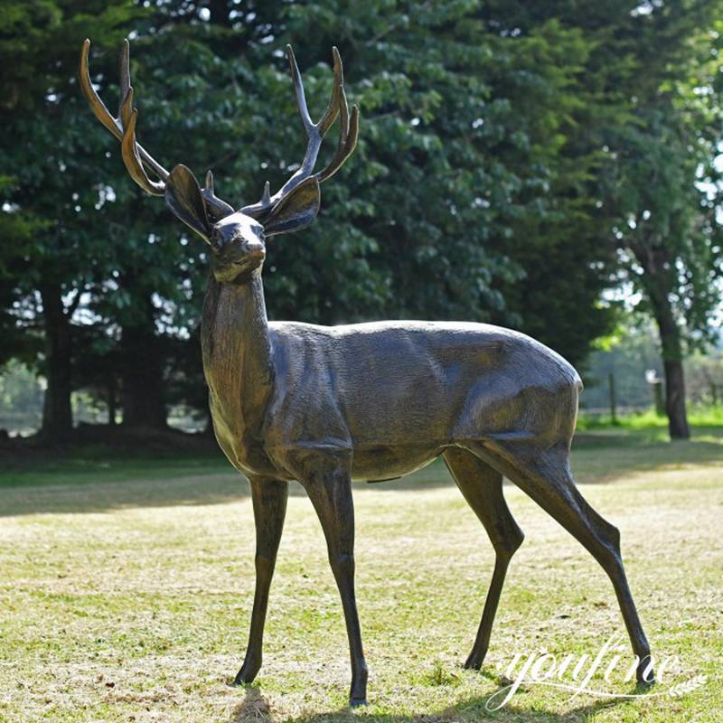 Bronze Animal Large Outdoor Deer Statue Factory Supplier BOK1-025 - Bronze Deer Sculpture - 1