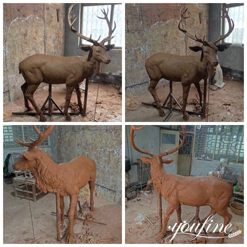 Casting Bronze Deer Garden Statue Animal Yard Decor Suppliers BOK1-027 - Bronze Deer Sculpture - 6