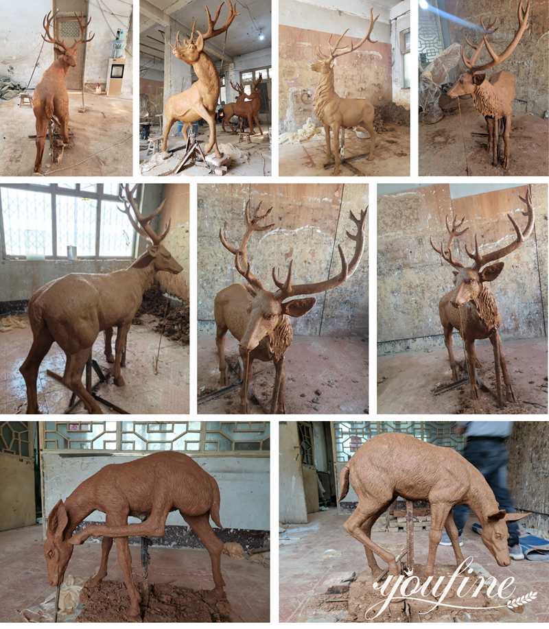 Bronze Animal Large Outdoor Deer Statue Factory Supplier BOK1-025 - Bronze Deer Sculpture - 2