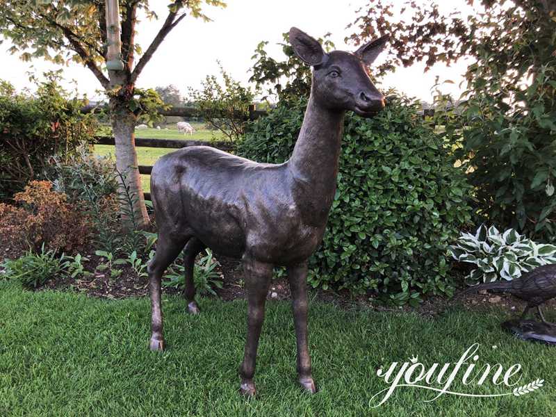 Casting Bronze Deer Garden Statue Animal Yard Decor Suppliers BOK1-027 - Bronze Deer Sculpture - 1