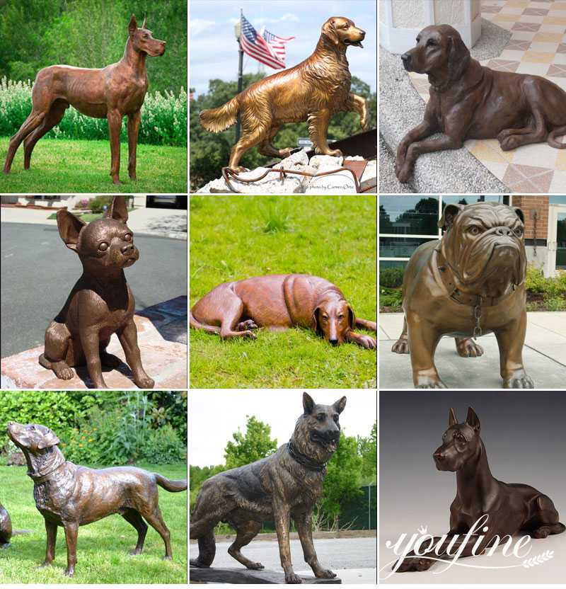 Bronze Custom Dog Sculpture Animal Hunting Garden Decor for Sale BOK1-084 - Bronze Dog Sculpture - 8