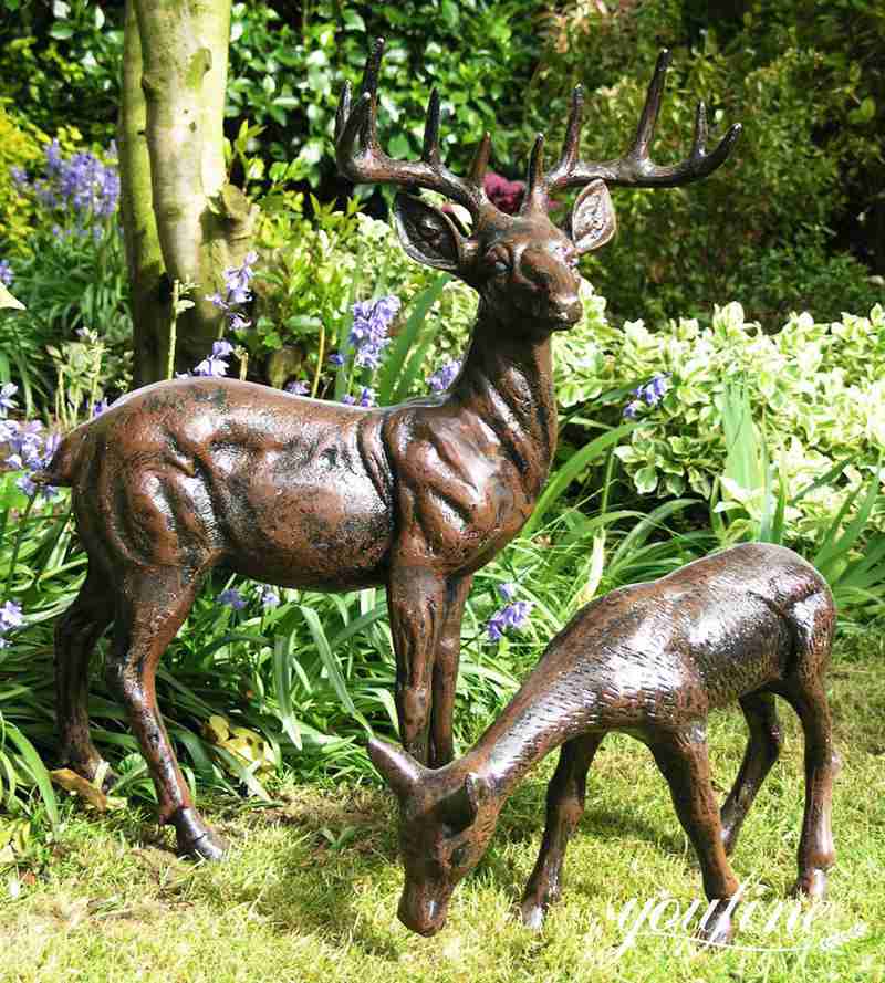 Casting Bronze Deer Garden Statue Animal Yard Decor Suppliers BOK1-027 - Bronze Deer Sculpture - 5