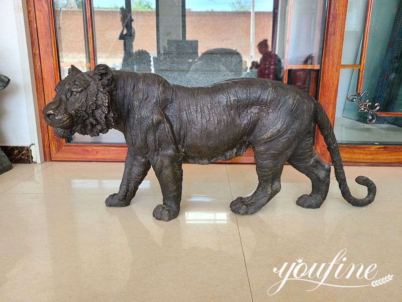 Bronze Gold Bengal Tiger Statue Outdoor Animal Handmade for Sale BOK1-185 - Other Animal sculptures - 9