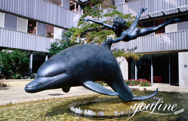 Large Bronze Dolphin Statue Outdoor Garden for Pool Factory Supplier BOK1-222 - Bronze Dolphin Sculpture - 7