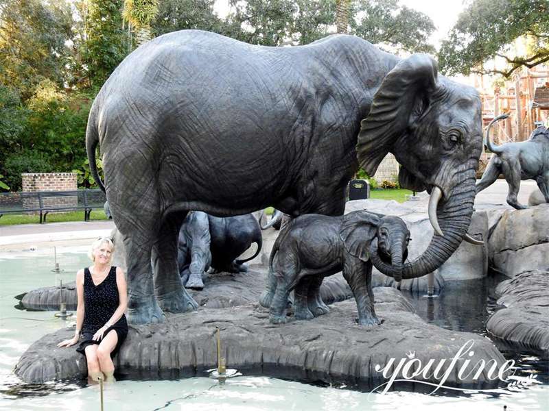 Life-size Bronze Outdoor Pool Elephant Water Fountain - YouFine News - 14