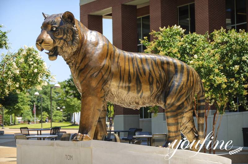 Bronze Gold Bengal Tiger Statue Outdoor Animal Handmade for Sale BOK1-185 - Other Animal sculptures - 10