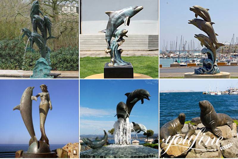 Large Bronze Dolphin Statue Outdoor Garden for Pool Factory Supplier BOK1-222 - Bronze Dolphin Sculpture - 9