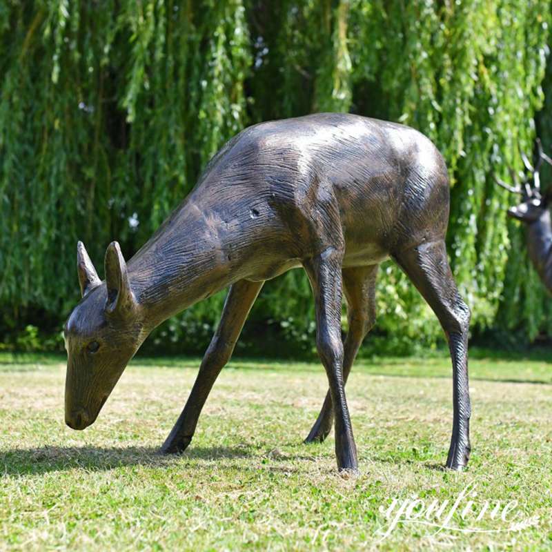 Casting Bronze Deer Garden Statue Animal Yard Decor Suppliers BOK1-027 - Bronze Deer Sculpture - 2