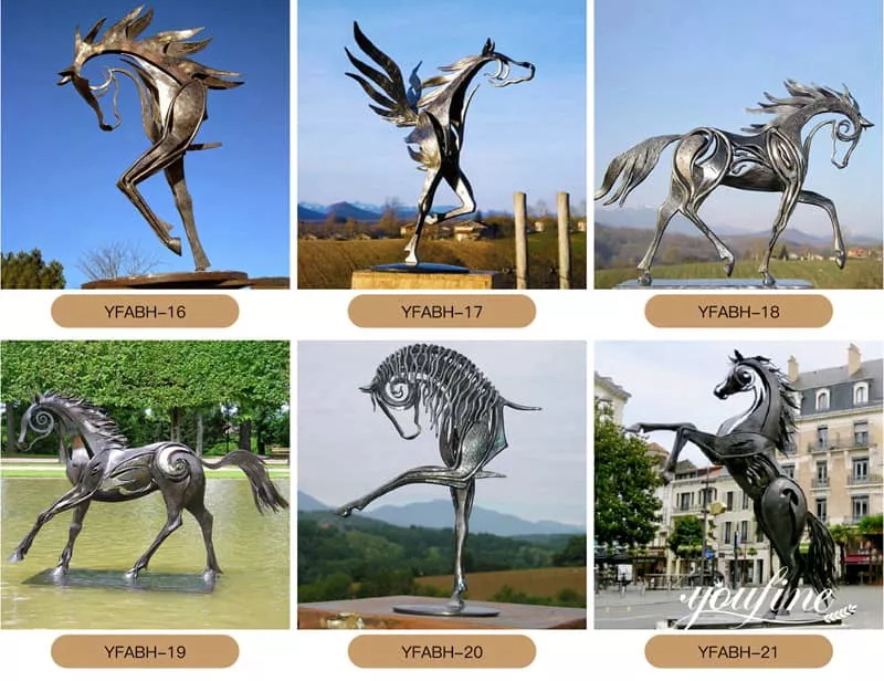 Bronze Garden Abstract Horse Outdoor Statues Wholesale BOK1-036 - Bronze Horse Statues - 9