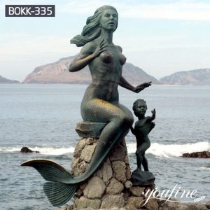 Life-size Mermaid Bronze Figure Statues Garden Decoration for Sale BOKK-335