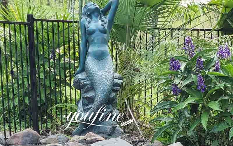 Life-Size Bronze Mermaid Statue for Garden Decor on Discount BOKK-706 - Bronze Classical Sculpture - 5