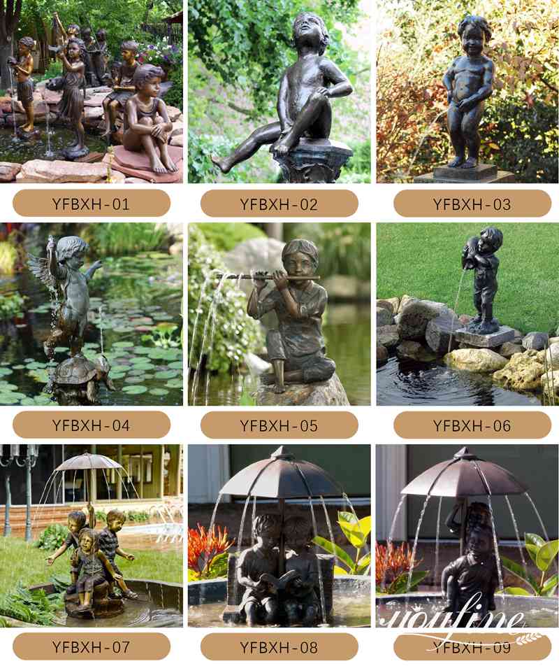 Bronze Figures Water Fountain for Garden Ornaments for Sale BOK1-155 - Bronze Figure Fountain - 5