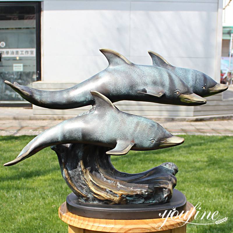 Large Bronze Dolphin Statue Outdoor Garden for Pool Factory Supplier BOK1-222 - Bronze Dolphin Sculpture - 2