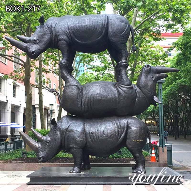Modern Bronze Rhino Animal Statue - YouFine Bronze Sculpture