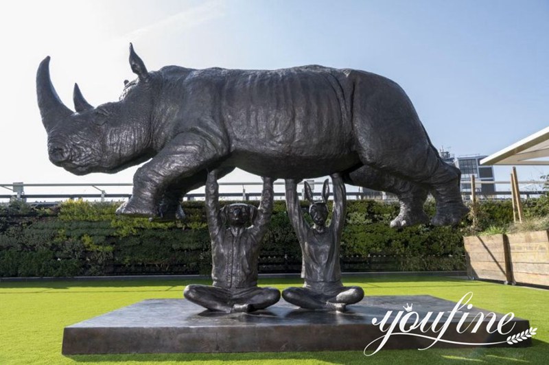 Modern Bronze Rhino Animal Statue Park Decoration BOK1-217 - Bronze Wildlife Sculpture - 10