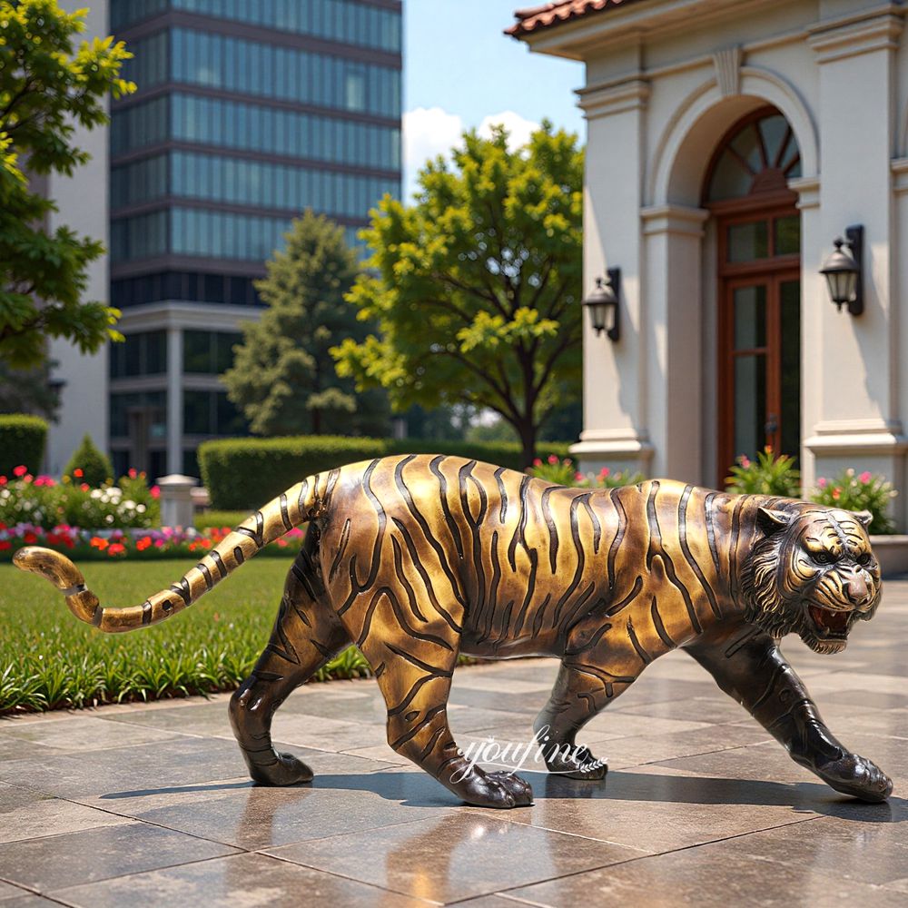 Bronze Siberian Tiger Statue BOK1-209 - Bronze Tiger Statue - 1 wildlife Siberian Tiger Statue