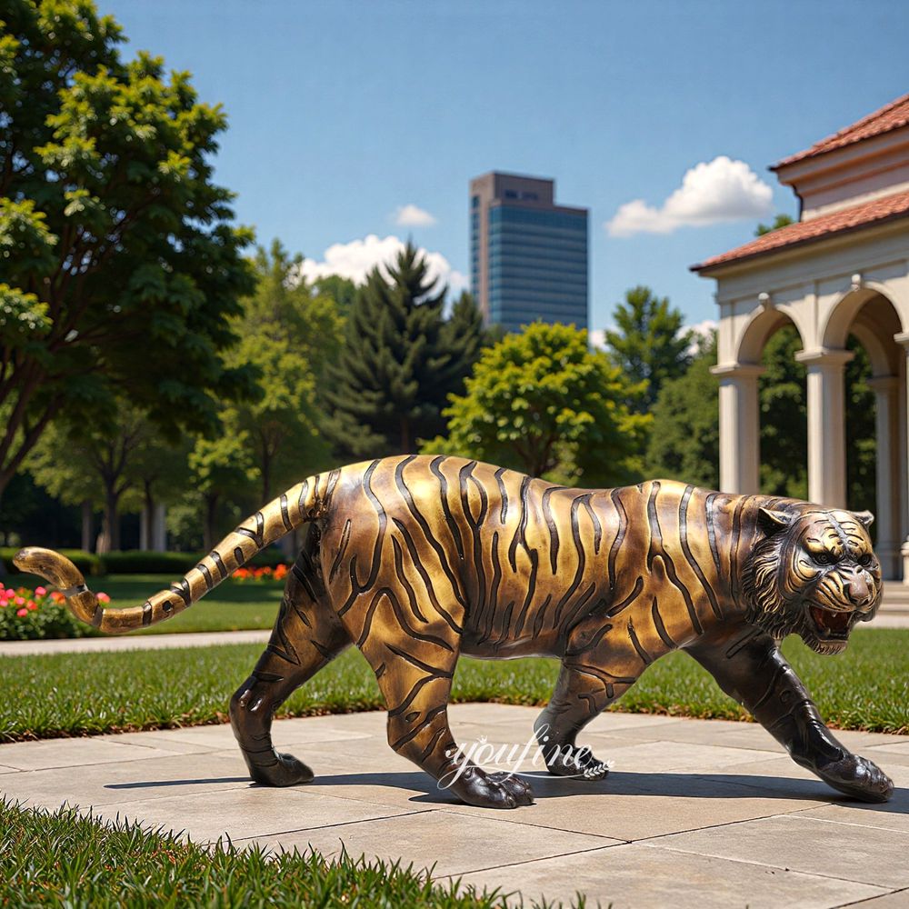 wildlife Siberian Tiger bronze Statue