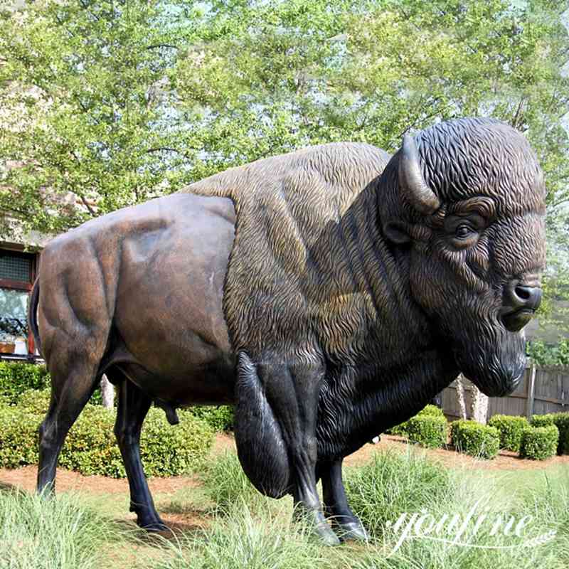 Bronze American Bison Standing Statue Animal Art for Sale BOK1-004 - Bronze Buffalo Statue - 2