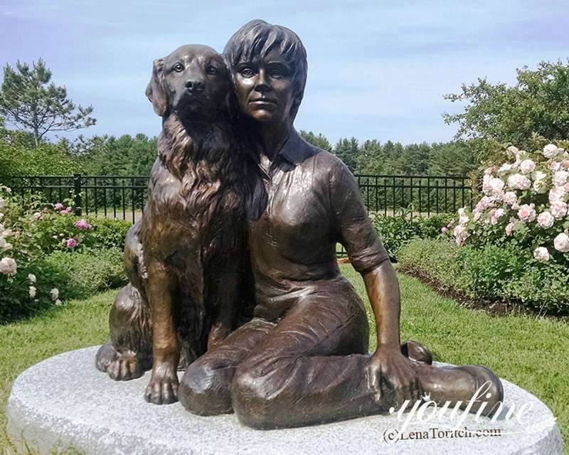 Bronze Golden Retriever Dog Animal Outdoor Statue Supplier BOK1-210 - Bronze Dog Sculpture - 12