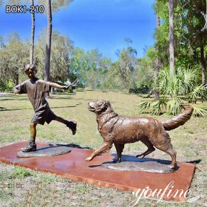 Bronze Golden Retriever Dog Animal Outdoor Statue Supplier BOK1-210