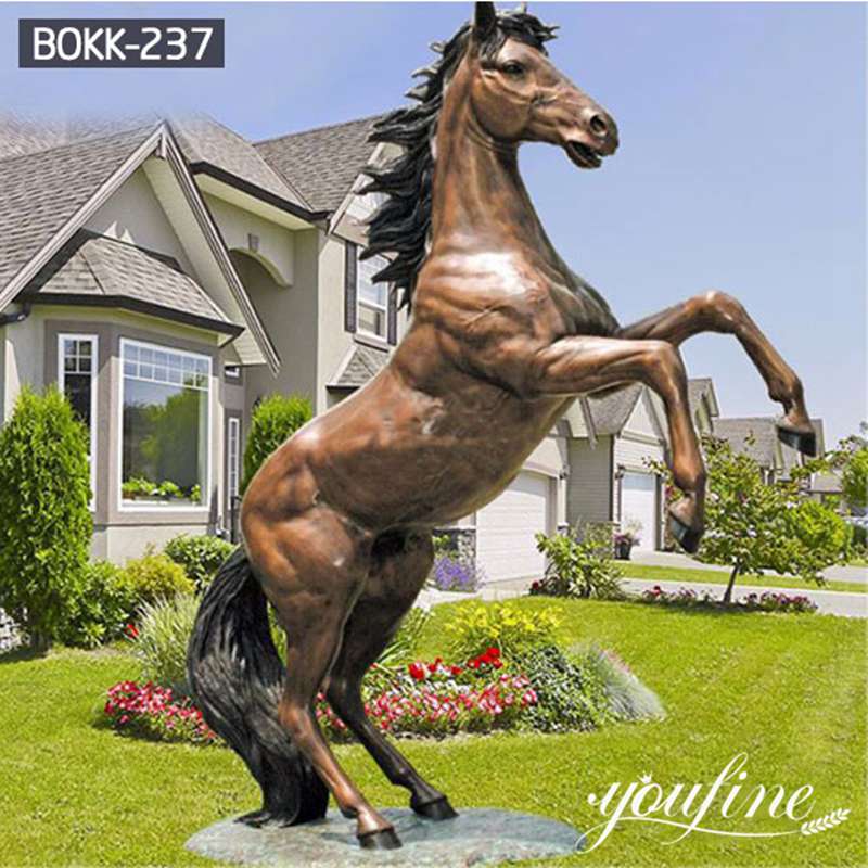 Life-size Bronze Jumping Horse Sculpture Outdoor Decor Supplier BOKK-235 - Bronze Horse Statues - 3