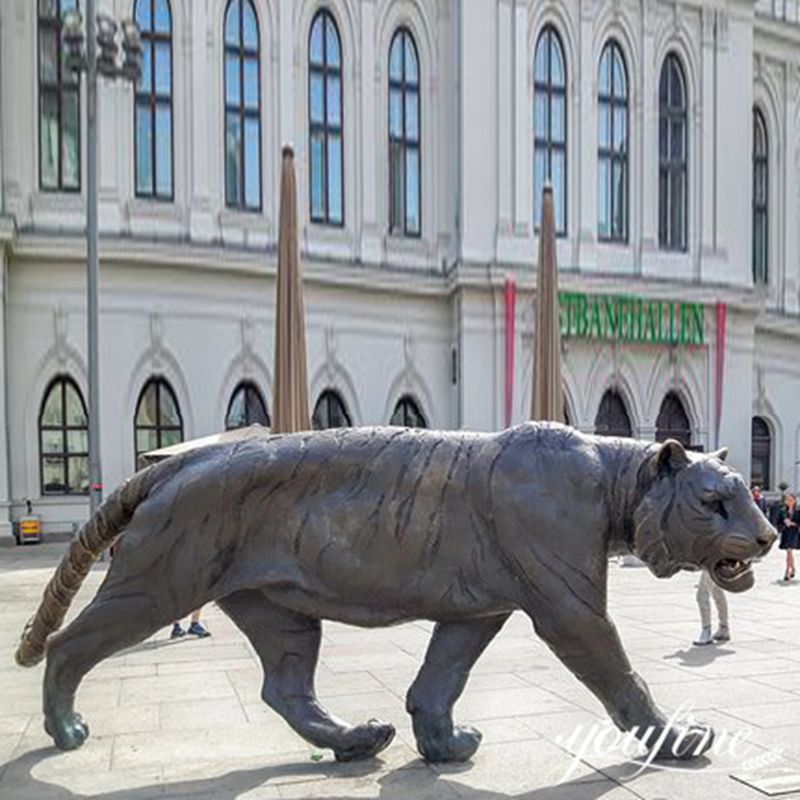 Bronze life-size Siberian Tiger Statue Outdoor Decor for Sale BOK1-209 - Bronze Wildlife Sculpture - 4