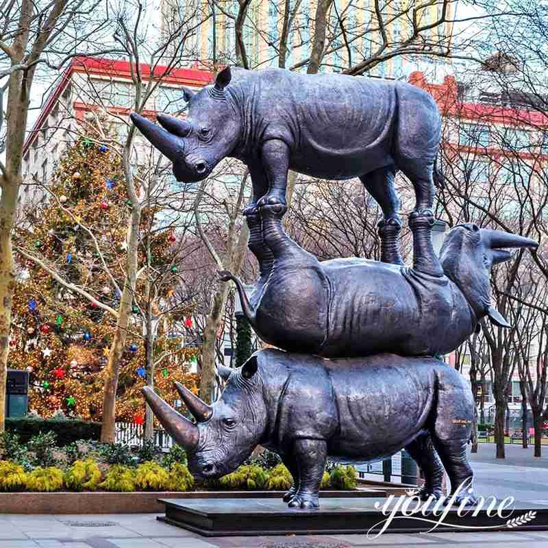 Description Of Bronze Rhino Sculpture: