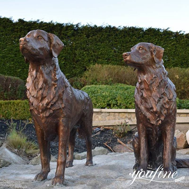 Bronze Golden Retriever Dog Animal Outdoor Statue Supplier BOK1-210 - Bronze Dog Sculpture - 11