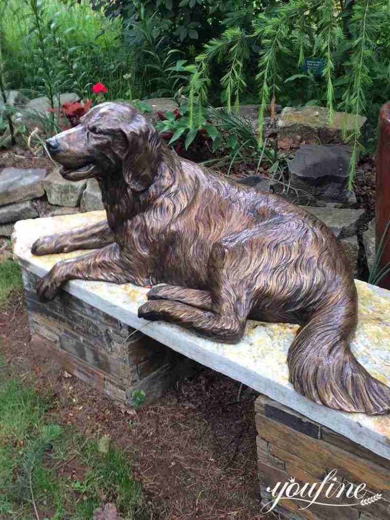 Bronze Golden Retriever Dog Animal Outdoor Statue Supplier BOK1-210 - Bronze Dog Sculpture - 2